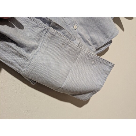 Ken Okada Paris Womens XL Blue LS Shirt Asymmetrical Pleats Designer Unique - Picture 4 of 7